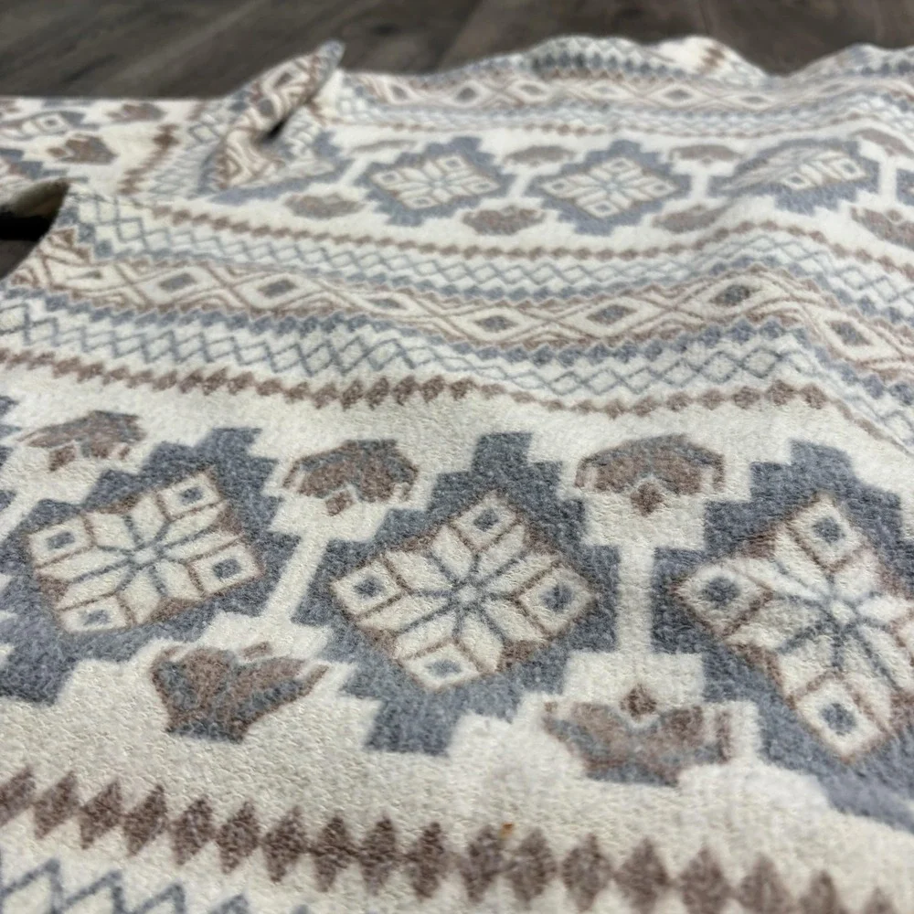 VTG‎ Just Dawn Blazer Sweater Womens Medium White Geometric Tribal Button Knit